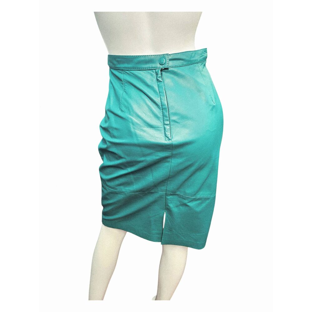Comint Green Leathef Pencil Skirt Womens Size XS NEW WITH TAGS - Picture 4 of 10